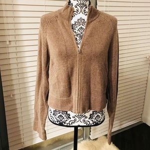 🧡Lord&taylor wool brown cardigan zipper NWT M